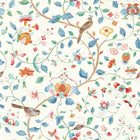 217237 Aril's Garden Arboretum Indigo and Red Wallpaper by Sanderson