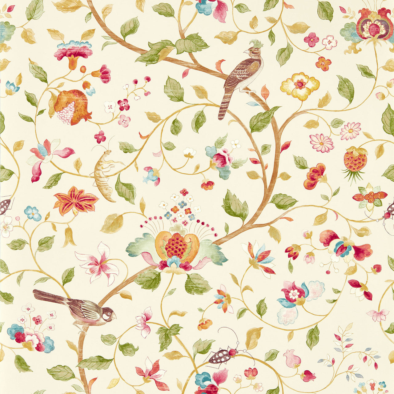 217238 Aril's Garden Arboretum Olive and Mulberry Wallpaper by Sanderson
