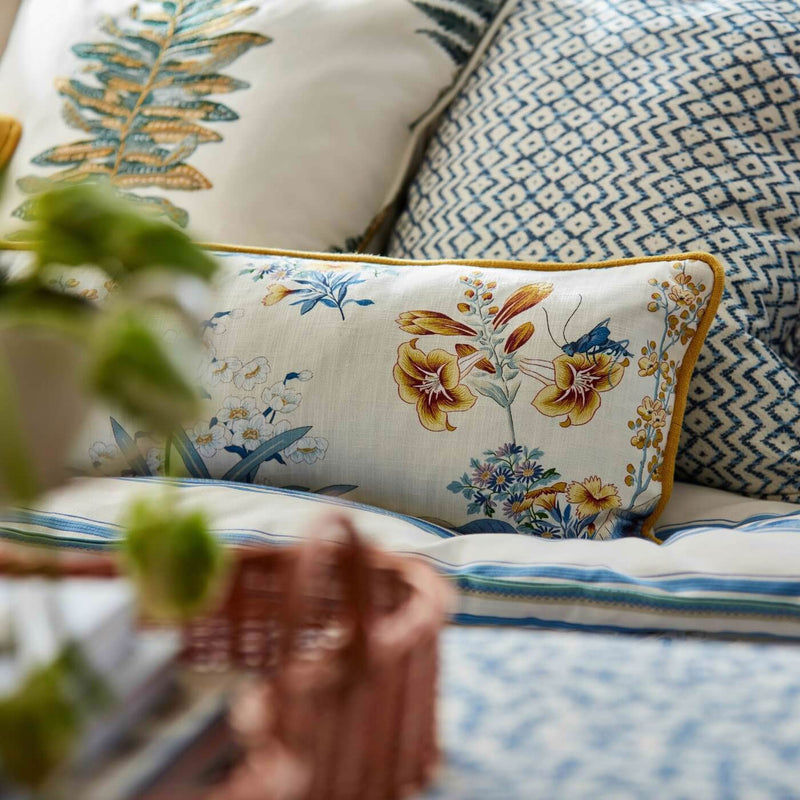 227063 Enys Garden Arboretum Indigo and Primrose Fabric by Sanderson