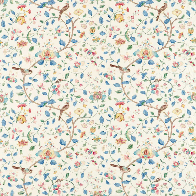 227066 Aril's Garden Arboretum Indigo and Red Fabric by Sanderson