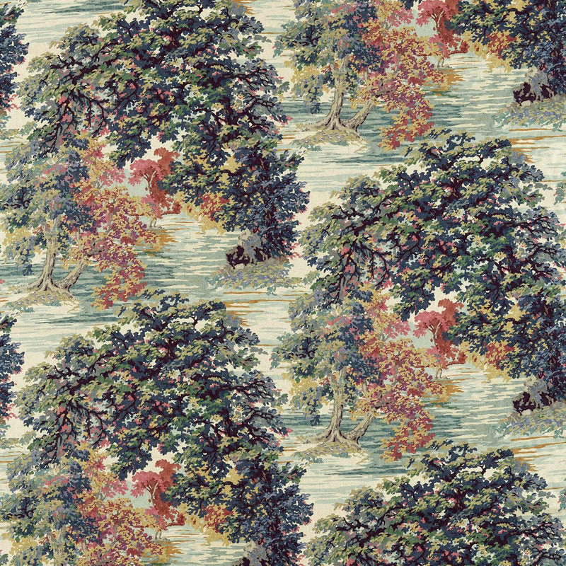 227072 Ancient Canopy Arboretum Forest Green Fabric by Sanderson