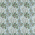 237316 Foraging Embroidery Arboretum Dawn Blue Fabric by Sanderson