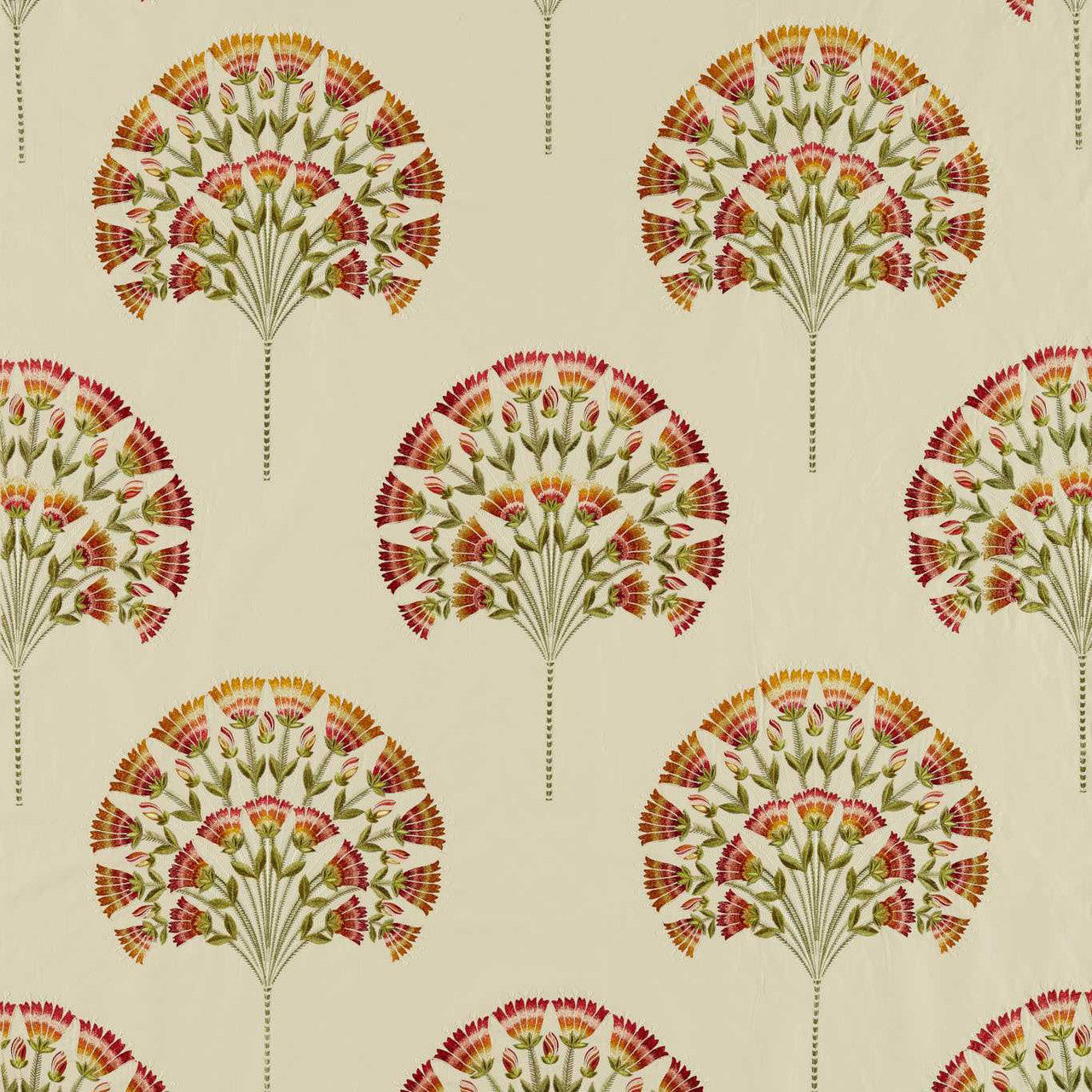 237317 Wild Tulip Arboretum Amber and Cream Fabric by Sanderson
