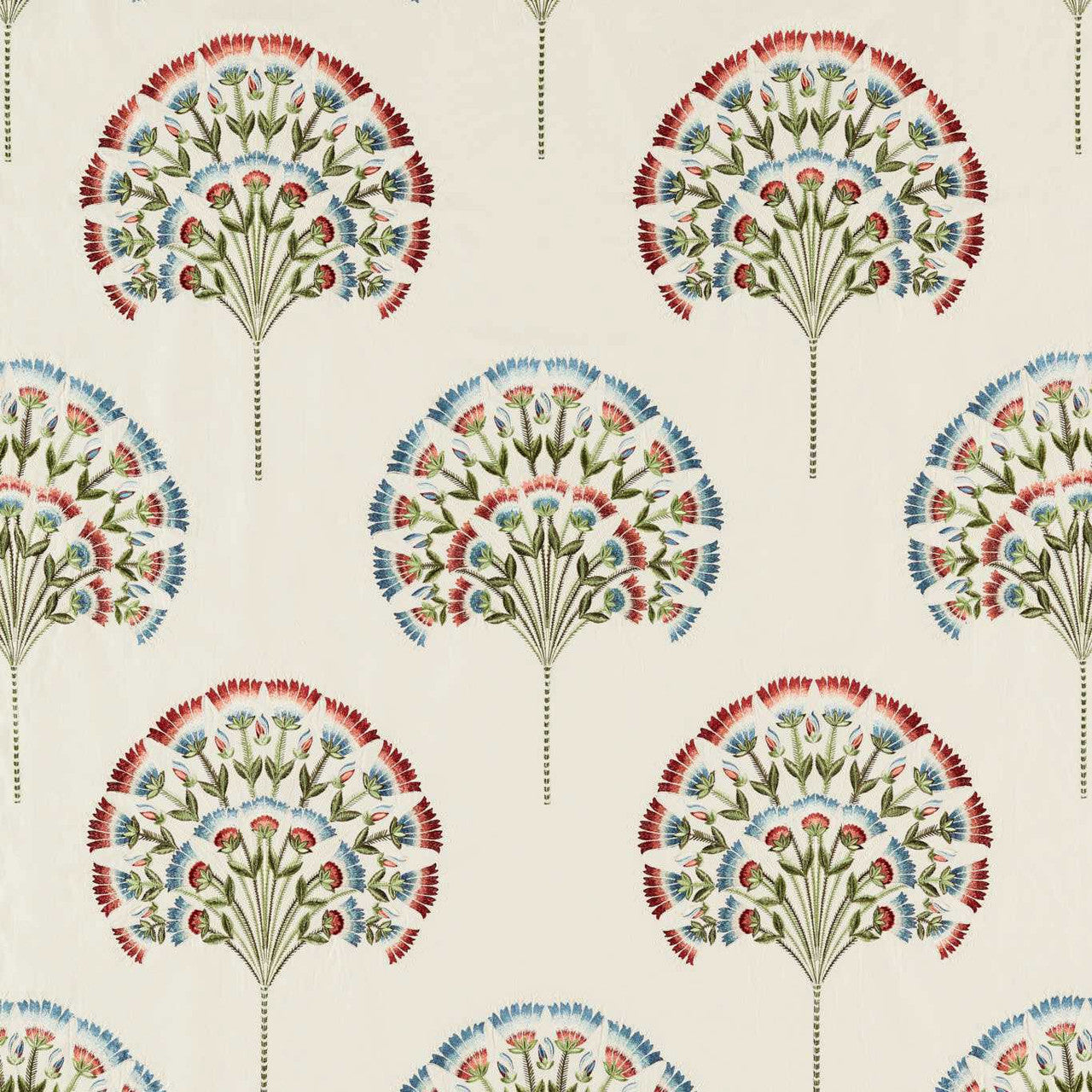 237318 Wild Tulip Arboretum Cranberry and Ivory Fabric by Sanderson