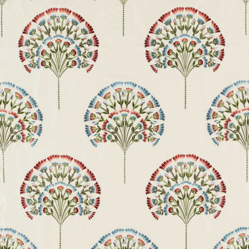 237318 Wild Tulip Arboretum Cranberry and Ivory Fabric by Sanderson