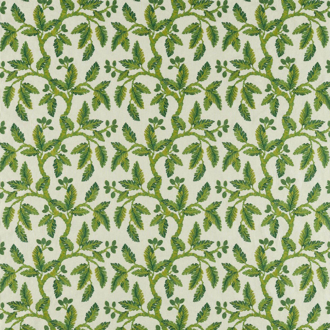 237321 Oaknut Stripe Arboretum Botanical Green Fabric by Sanderson