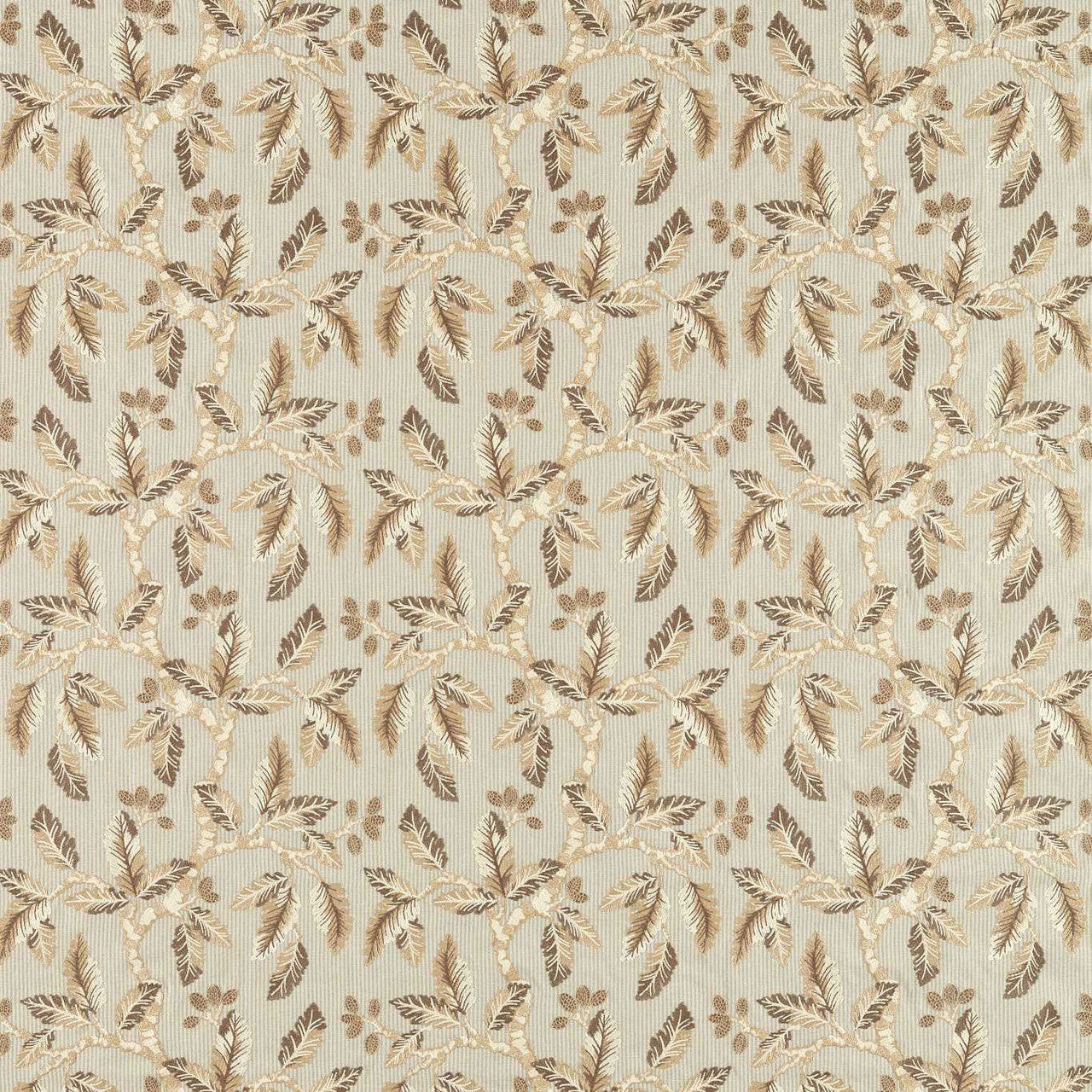 237322 Oaknut Stripe Arboretum Flax Multi Fabric by Sanderson