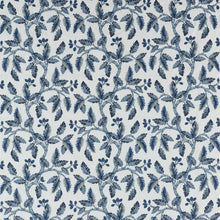 237323 Oaknut Stripe Arboretum Indigo Multi Fabric by Sanderson