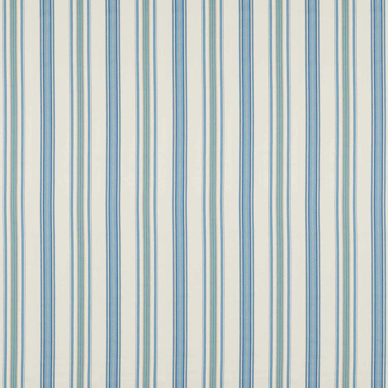 237328 Valley Stripe Arboretum Indigo and Ivory Fabric by Sanderson