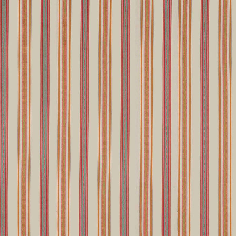 237329 Valley Stripe Arboretum Rowan Berry and Cream Fabric by Sanderson