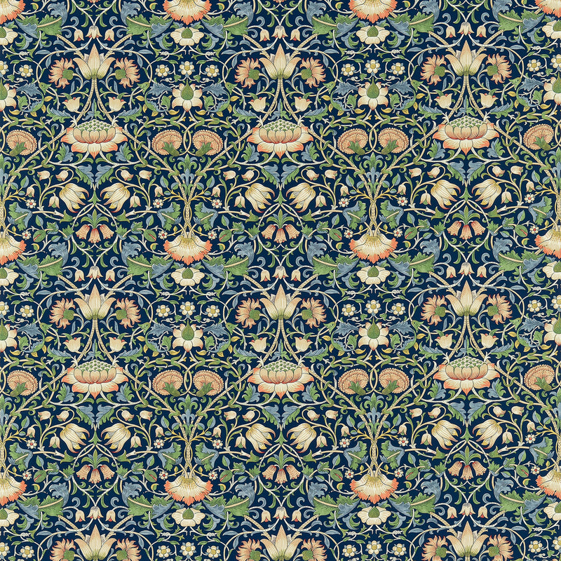 222521 Lodden Morris & Friends Indigo and Mineral Fabric by Morris & Co
