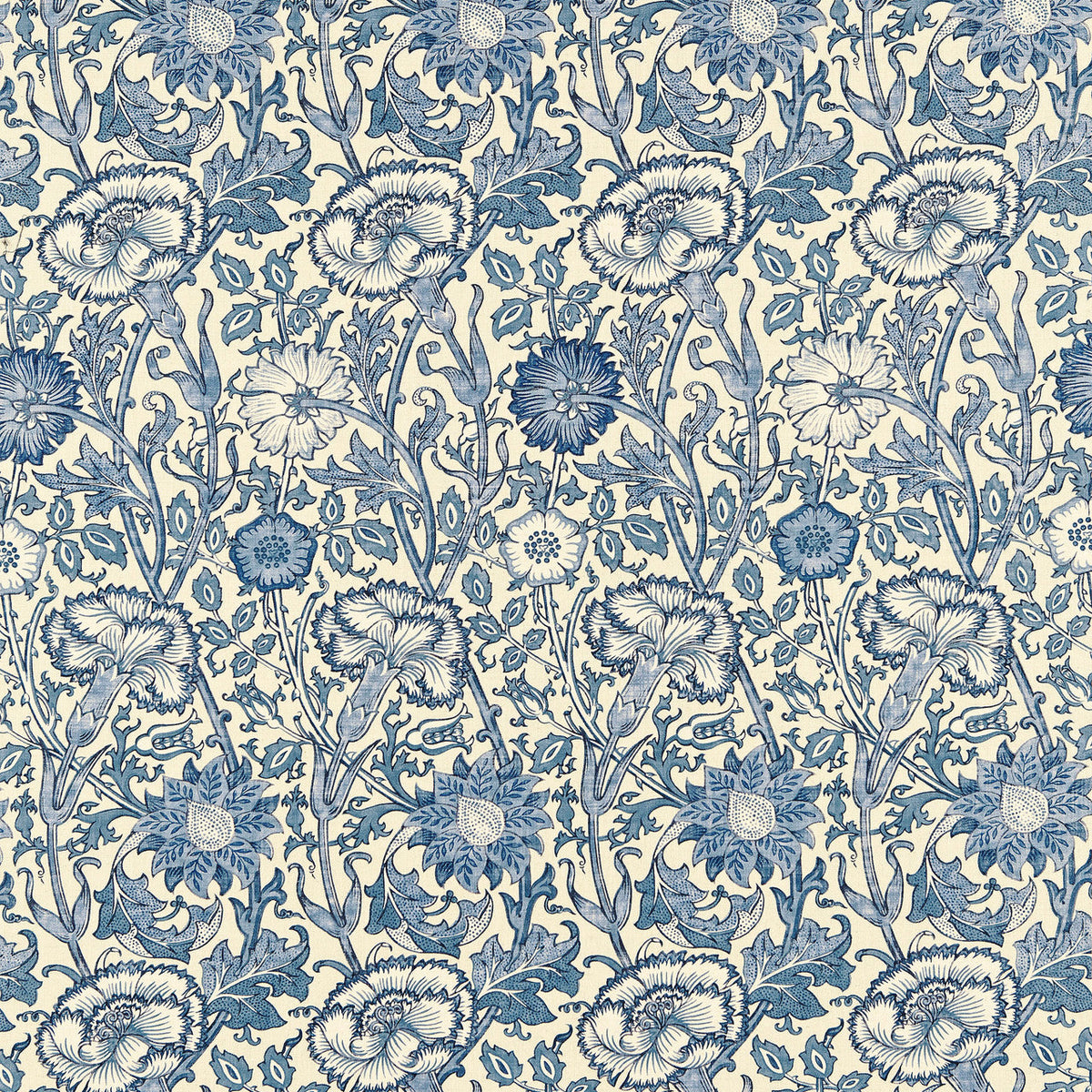 Pink & Rose Archive II Prints Vellum/Indigo Fabric by Morris & Co