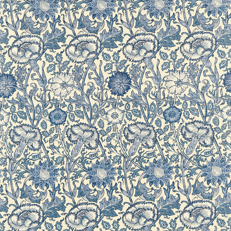 Pink & Rose Archive II Prints Vellum/Indigo Fabric by Morris & Co