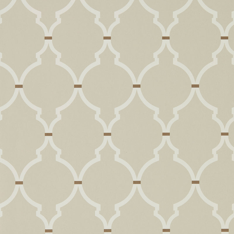 216337 Empire Trellis Curios Linen/Cream Wallpaper by Sanderson
