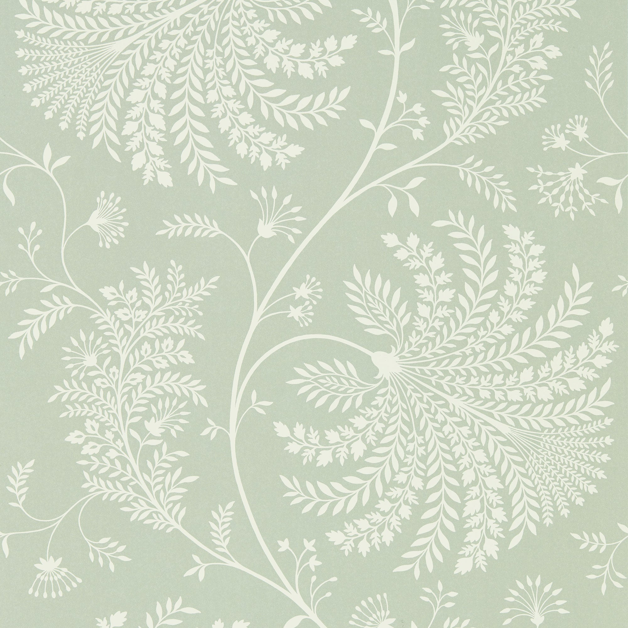 216341 Mapperton Curios Sage/Cream Wallpaper by Sanderson