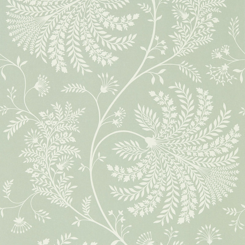 216341 Mapperton Curios Sage/Cream Wallpaper by Sanderson