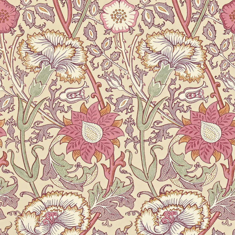 212566 Pink & Rose Morris & Friends Manilla & White Wallpaper by Morris & Co