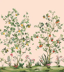 Citrus Grove Mural Pink Daisy Bennett Wallpaper by Galerie