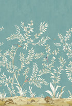 Vining Beauty Mural Blue Daisy Bennett Wallpaper by Galerie