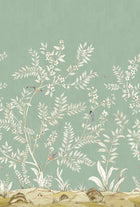 Vining Beauty Mural Green Daisy Bennett Wallpaper by Galerie