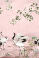 Crane Mural Pink Daisy Bennett Wallpaper by Galerie