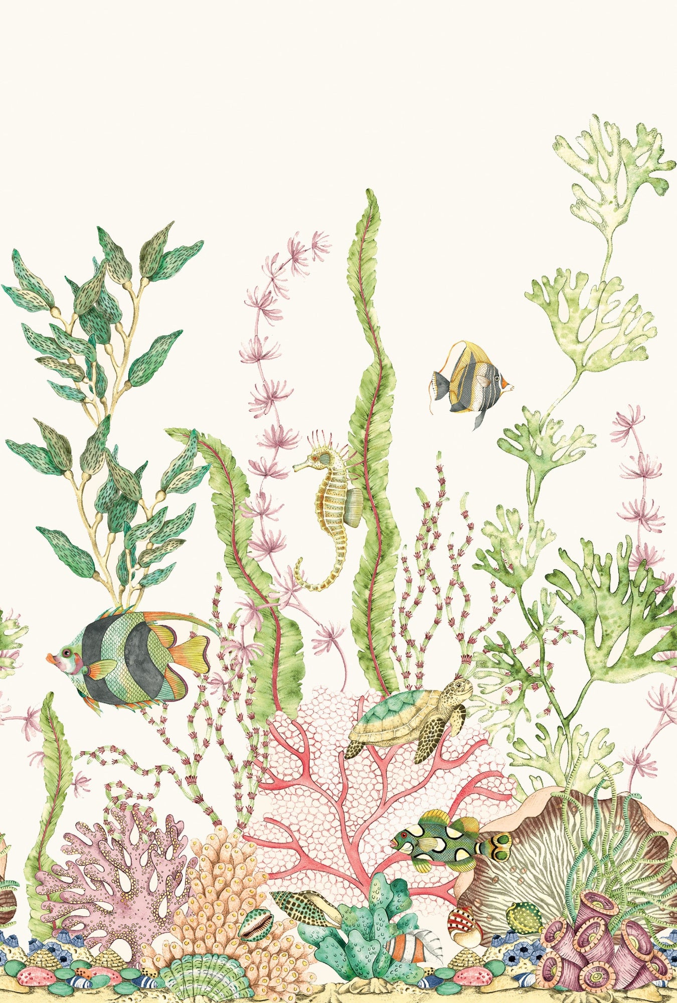 Nautical Mural Green Daisy Bennett Wallpaper by Galerie