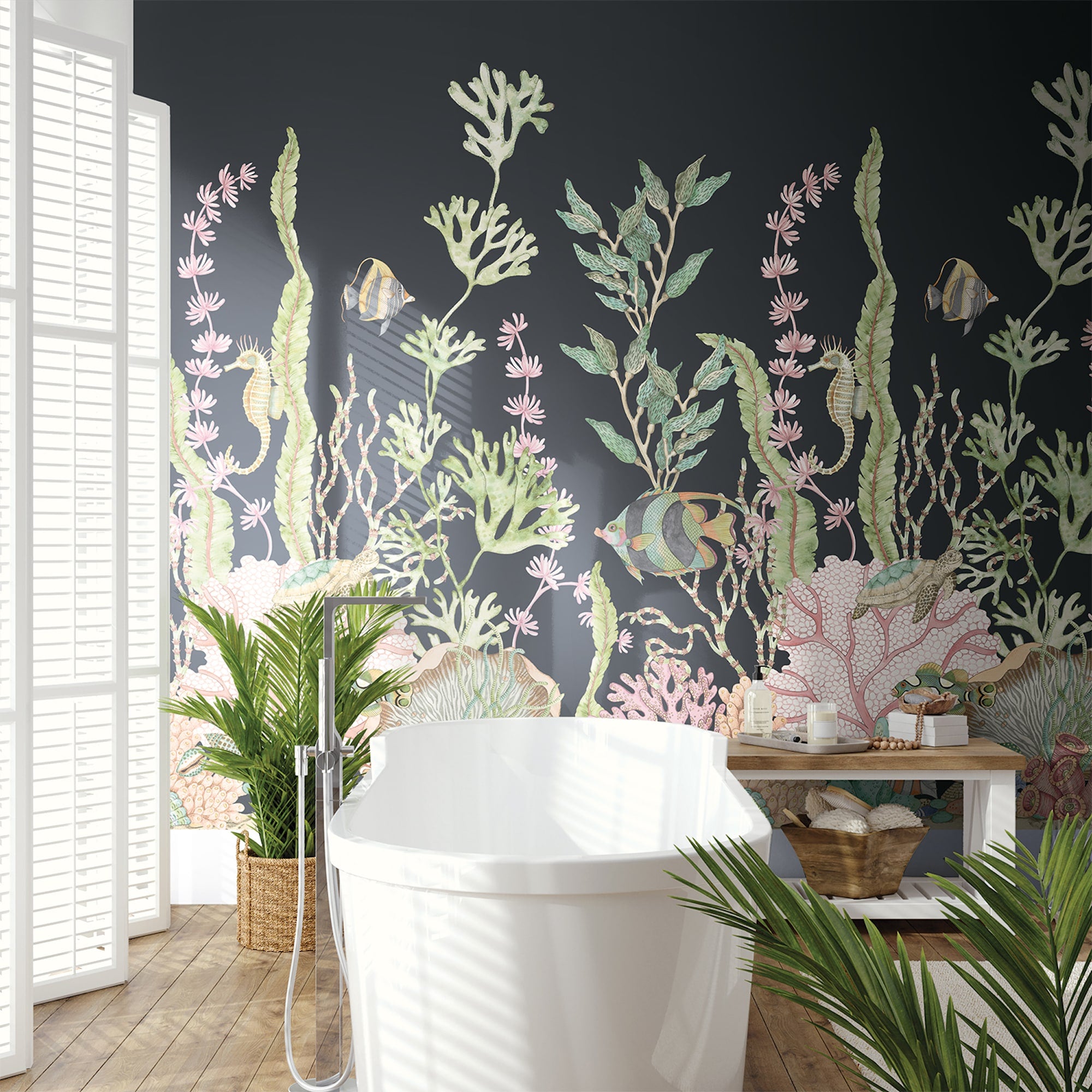 Nautical Mural Black Daisy Bennett Wallpaper by Galerie