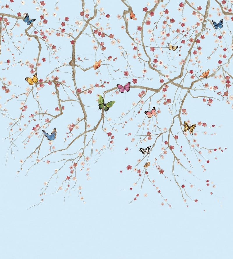 Butterfly Delight Blue Daisy Bennett Wallpaper by Galerie