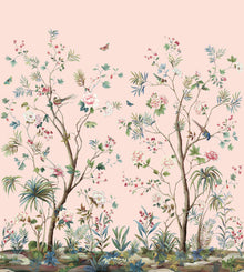 Charleston Garden Mural Pink Daisy Bennett Wallpaper by Galerie