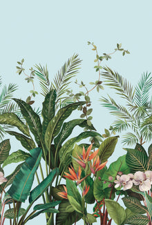 Bird of Paradise Mural Blue Daisy Bennett Wallpaper by Galerie