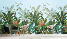 Bird of Paradise Mural Blue Daisy Bennett Wallpaper by Galerie