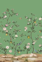 Blossom Mural Green Daisy Bennett Wallpaper by Galerie