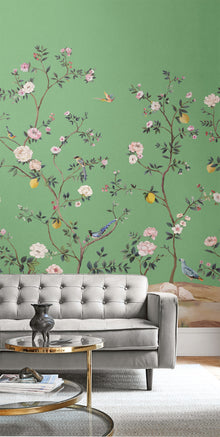 Blossom Mural Green Daisy Bennett Wallpaper by Galerie