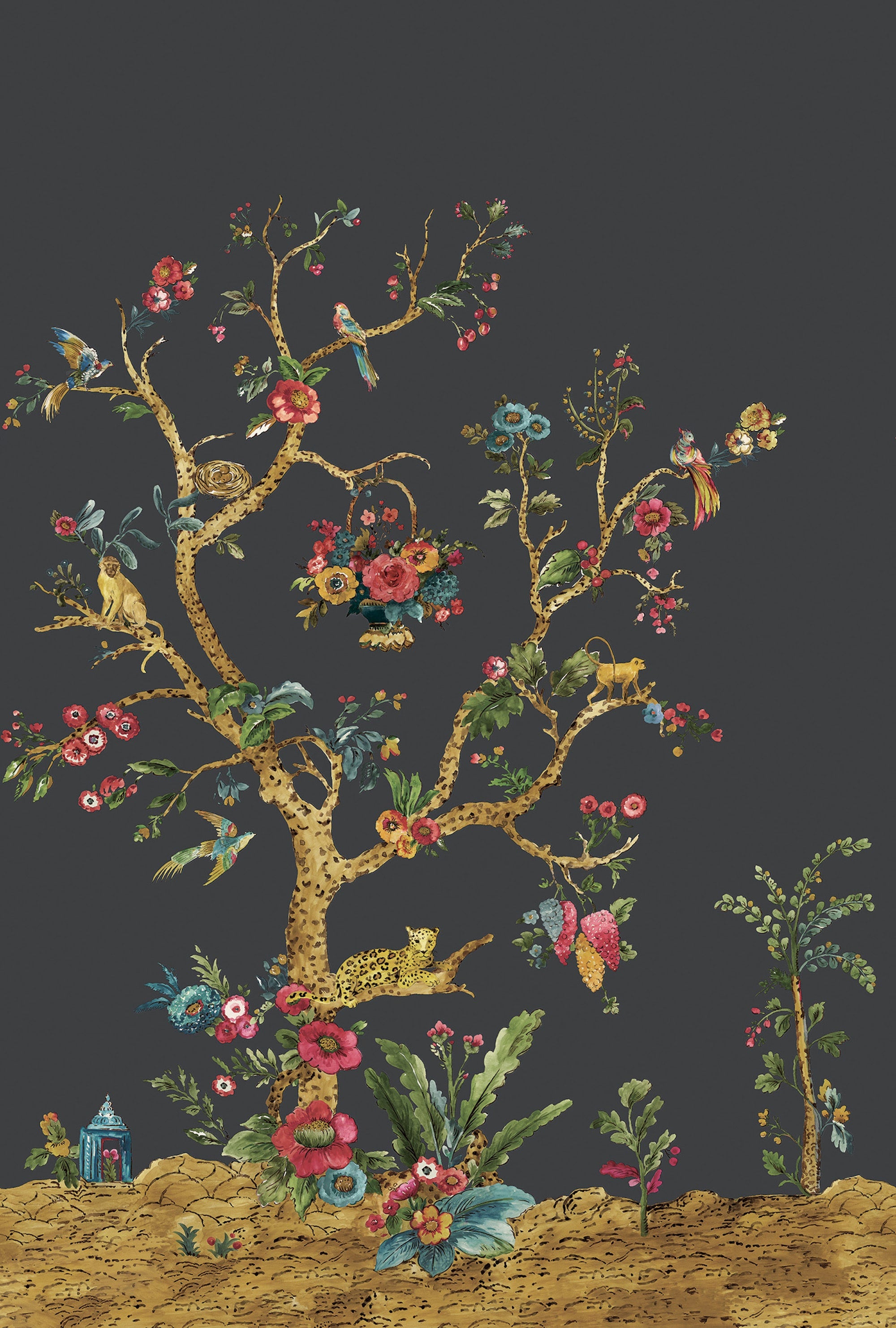 Tanzania Tree of Life Mural Black Daisy Bennett Wallpaper by Galerie