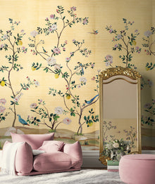 Blossom Mural Gold Daisy Bennett Wallpaper by Galerie