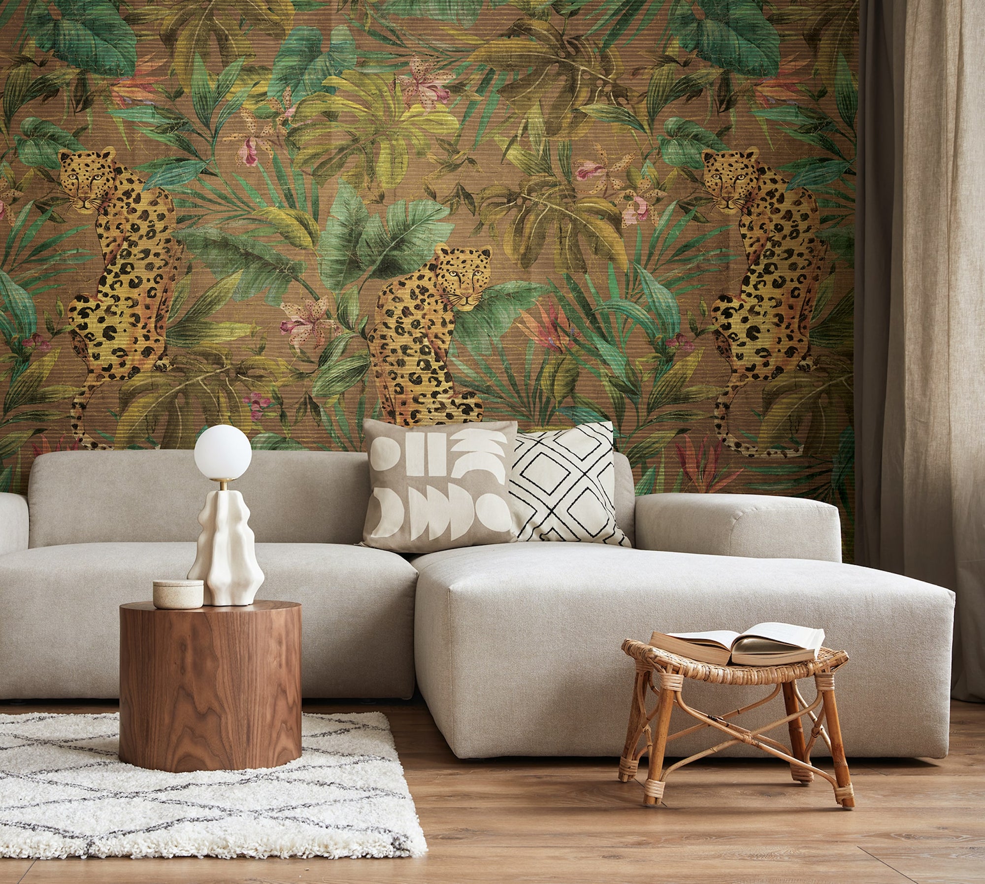 Exotica Mural Browns & Taupes Wallpaper by Galerie