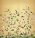 Chinoiserie Magnolia Mural Gold Daisy Bennett Wallpaper by Galerie