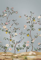 Blossom Mural Silver Grey Daisy Bennett Wallpaper by Galerie