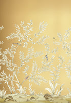 Vining Beauty Mural Gold Daisy Bennett Wallpaper by Galerie