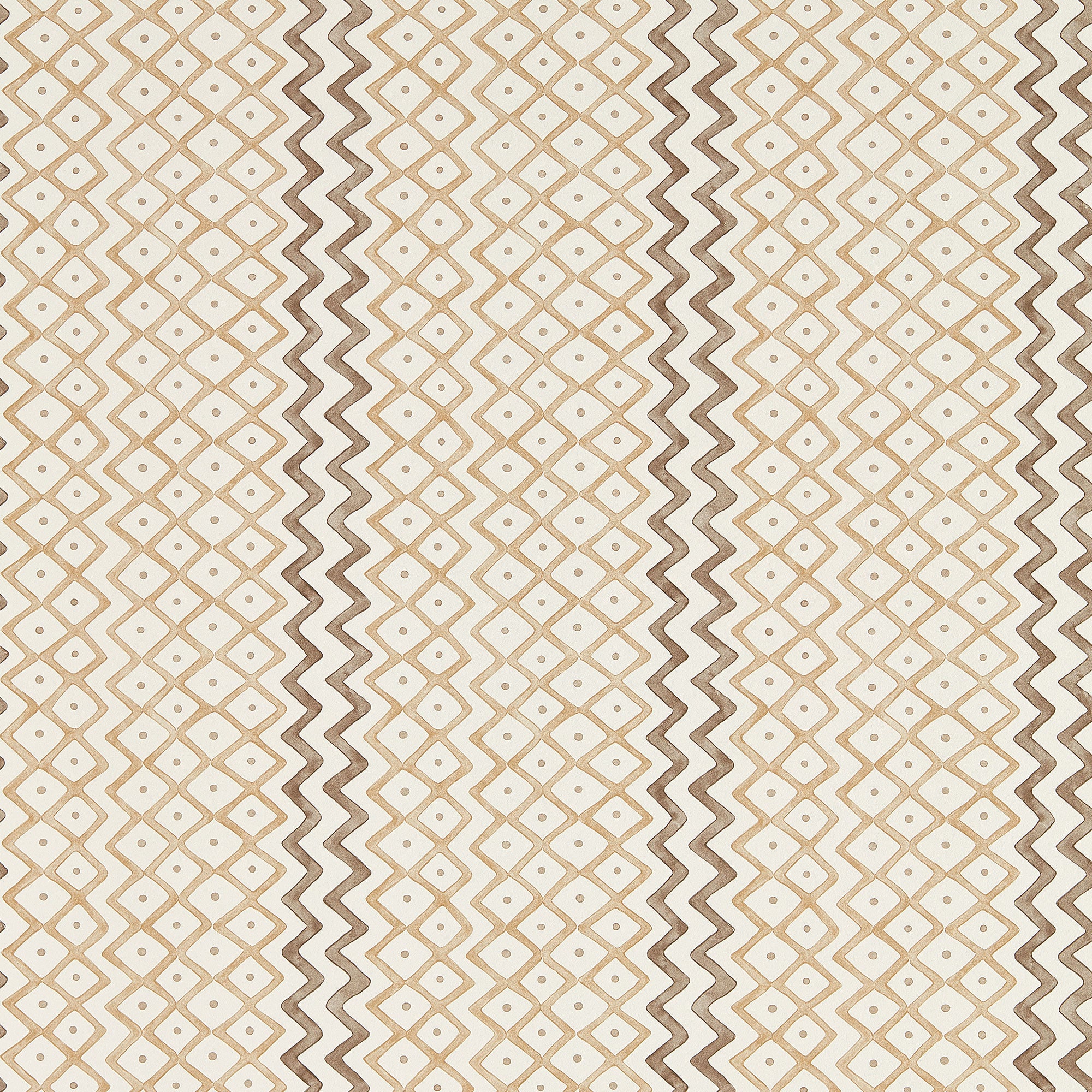 217450 Khes Curios Shiitake/Cocoa Wallpaper by Sanderson