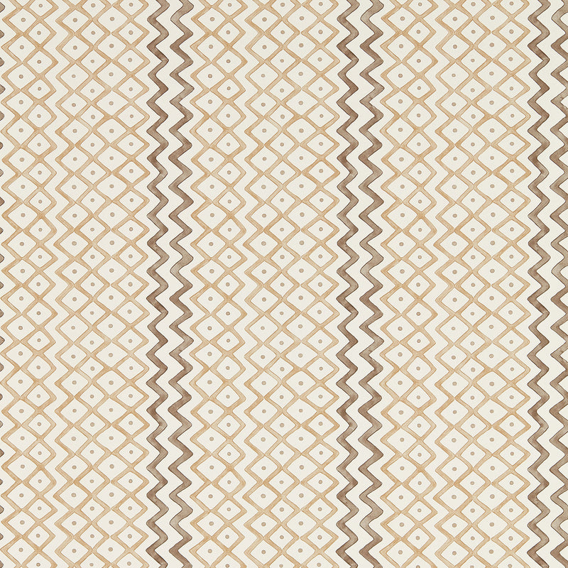 217450 Khes Curios Shiitake/Cocoa Wallpaper by Sanderson