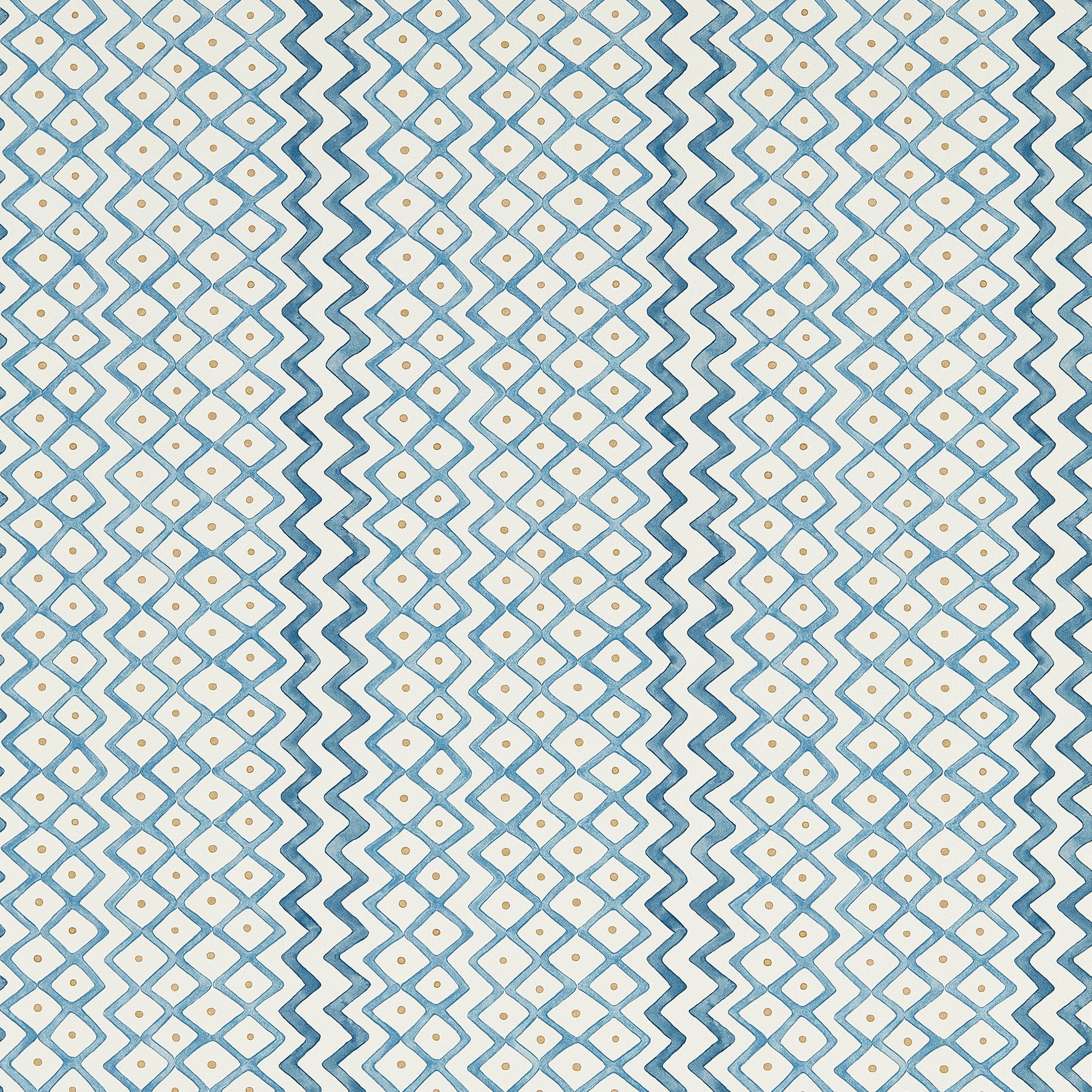 217453 Khes Curios Indigo/Woad Wallpaper by Sanderson