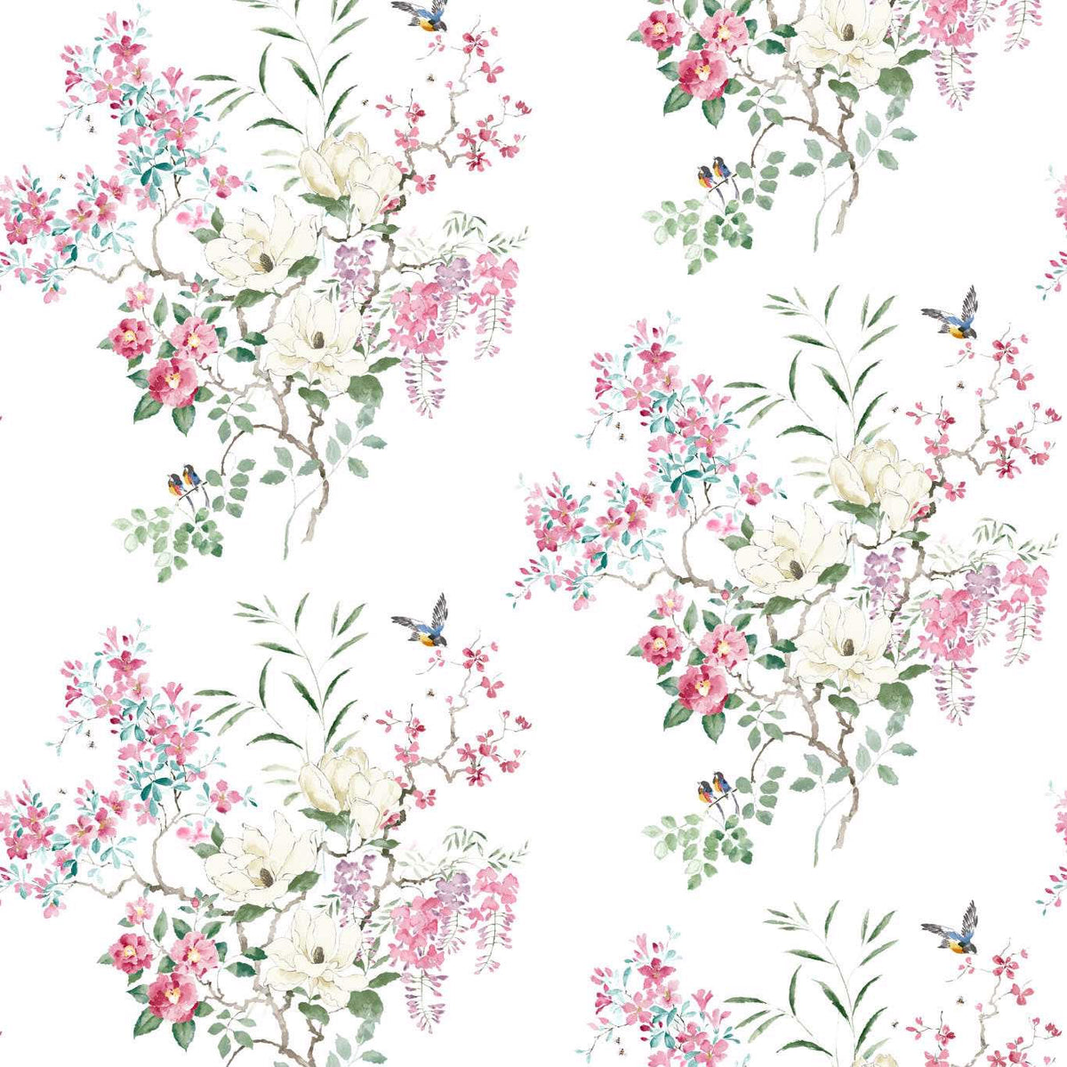 Magnolia Blossom Mural Curios Blossom/Leaf Wallpaper by Sanderson