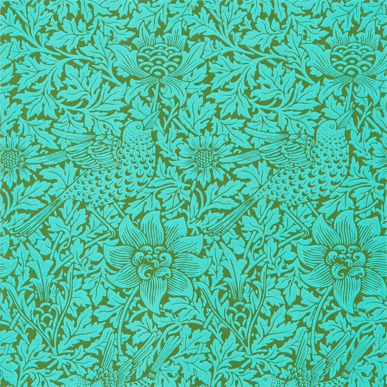 DBPW216958 Bird & Anemone Queen Square Wallpaper By Morris & Co