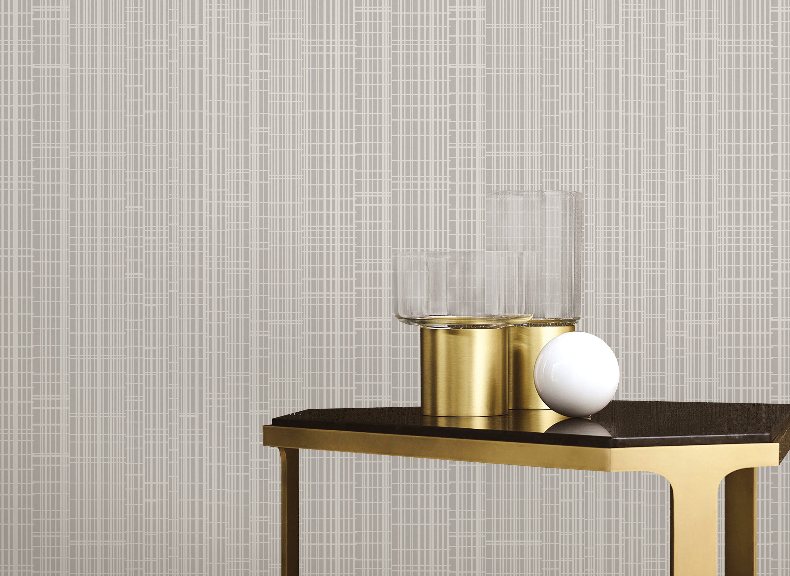 DC30173 Block Pattern Silver Grey Wallpaper by Galerie