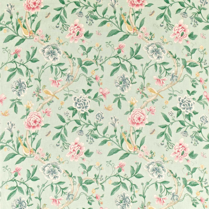 DCAVPO203 Porcelain Garden One Sixty Rose/Duck Egg Fabric by Sanderson