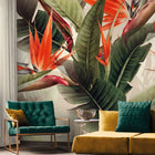 DD120242 Orange Birds of Paradise Havana Mural by Galerie