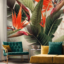 DD120242 Orange Birds of Paradise Havana Mural by Galerie