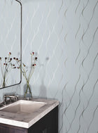 DD3701 Wavy Stripe Light Blue Dazzling Dimensions Wallpaper by York Wallcoverings