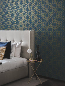 DD3711 Serendipity Navy Dazzling Dimensions Wallpaper by York Wallcoverings